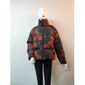 السيدات زهرة طباعة PUFFER COAT RLWPC0007